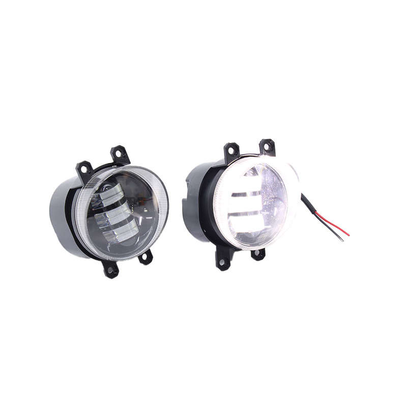 Universal GT Design LED Bumper Spotlamp with Angel Eye Ring &amp; Visor Cover (pair)