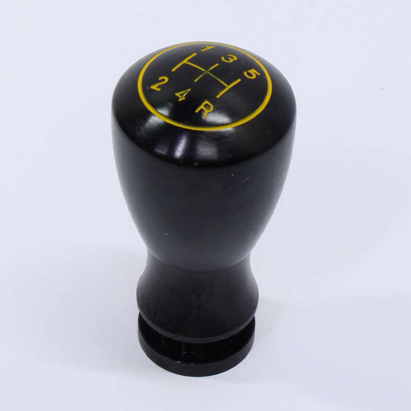 MM Design Black with Yellow Text Anodized Steel Gearknob