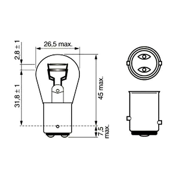 Bosch Headlight Bulb Eco Automotive Bulb P21/5W 12V 21/5Watt