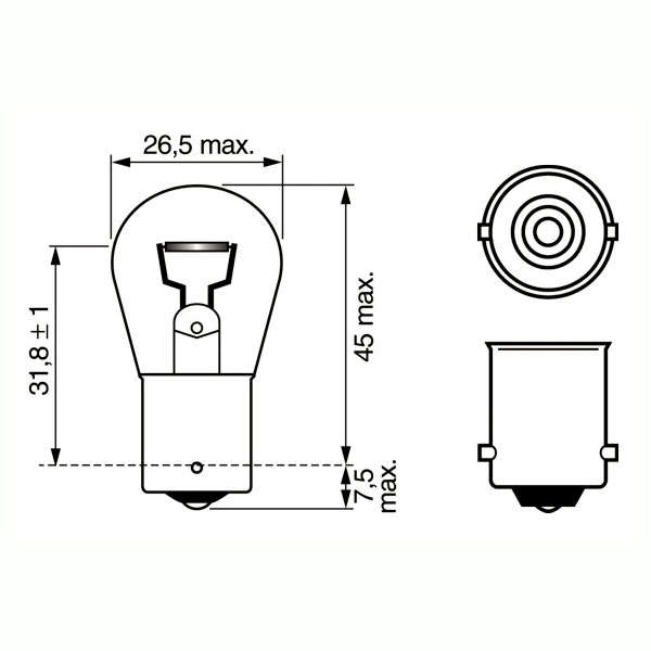 Bosch Headlight Bulb Pure Light Automotive Bulb P21W 12V 21Watt (each)