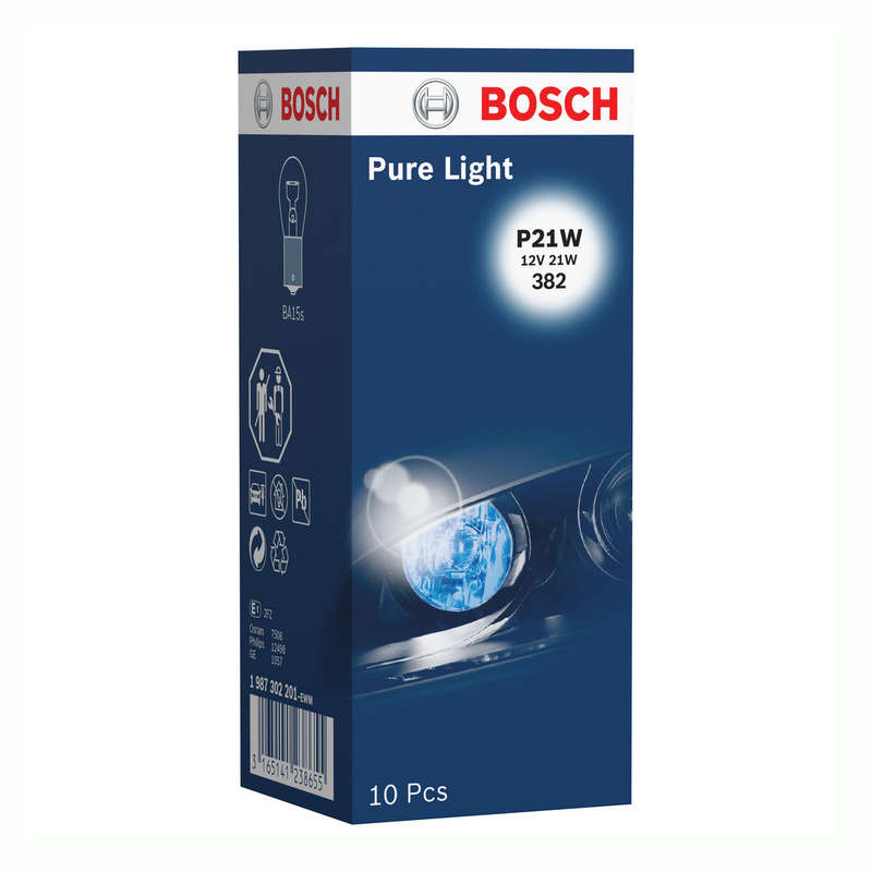 Bosch Headlight Bulb Pure Light Automotive Bulb P21W 12V 21Watt (each)