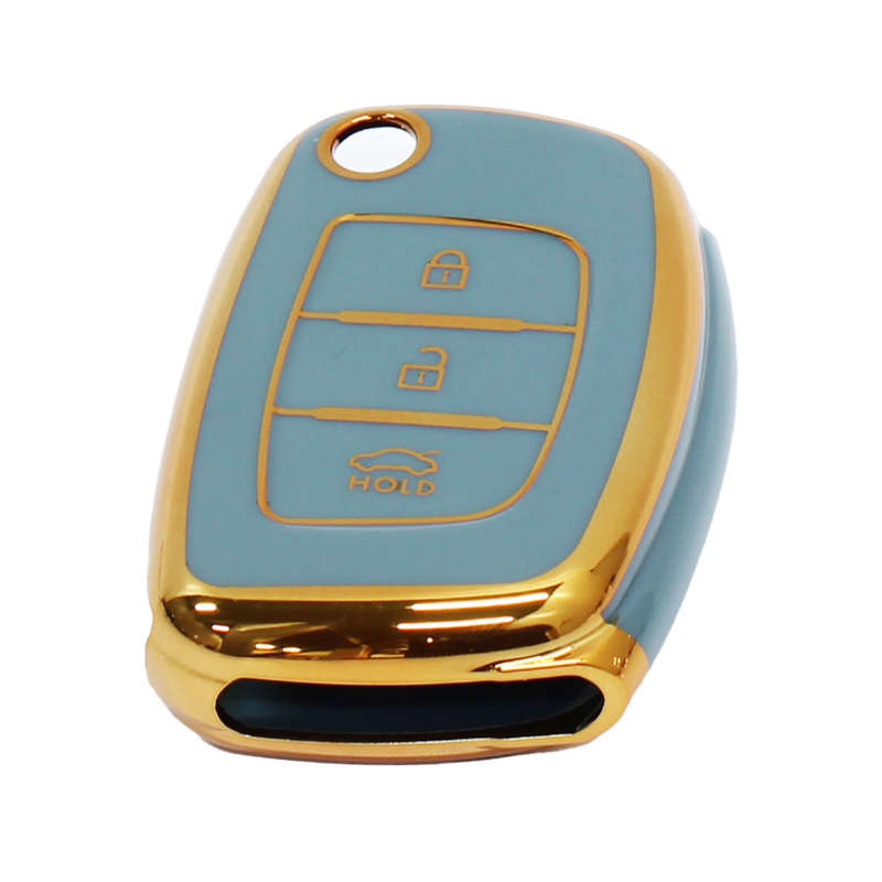 Key Cover Suitable for Volkswagen Golf Mk7 Storm Grey &amp; Rose Gold