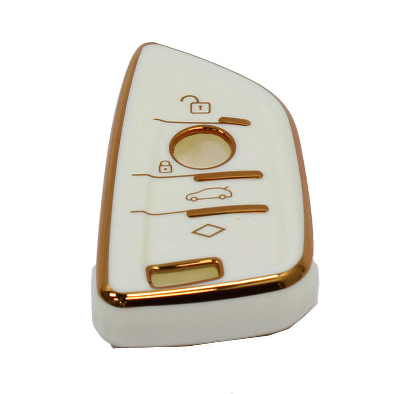 Key Cover Suitable for bmw F-Series Type-1 Gloss White &amp; Gold