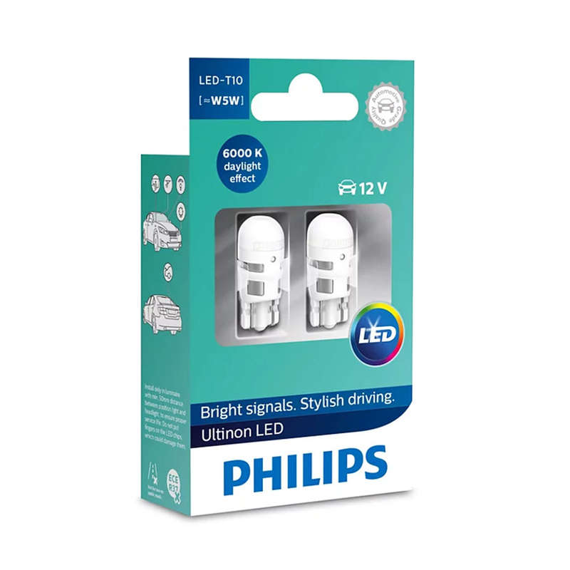 Philips LEDW5W T10 W5W Ultinon Wedge Bulbs (pair)
