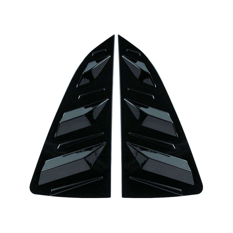 Rear Quarter Glass Louver Set - For VW Polo from 2004 to 2009 - Gloss Black