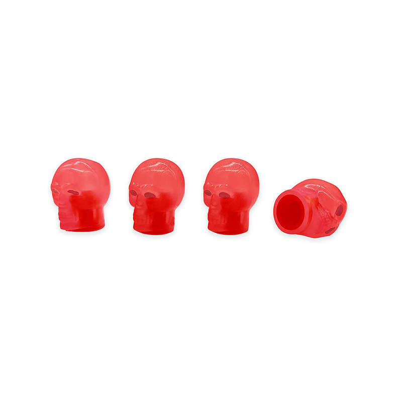 Skull Design Glow in the Dark Wheel Valve Caps (red)