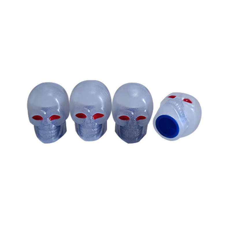 Skull Design Glow in the Dark Wheel Valve Caps (blue)