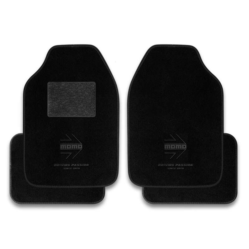 Momo Racing 4piece Floor Mats - Black with Black Arrow Design