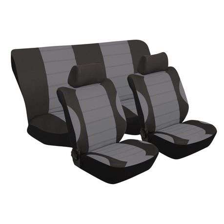 Stingray Laguna Seat Covers - 6 piece Black &amp; Grey Set