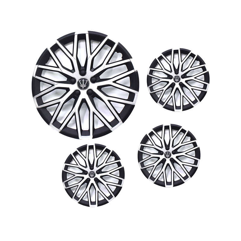 15" Wheel Cap Black &amp; Silver Hockenheim Design (set of 4)