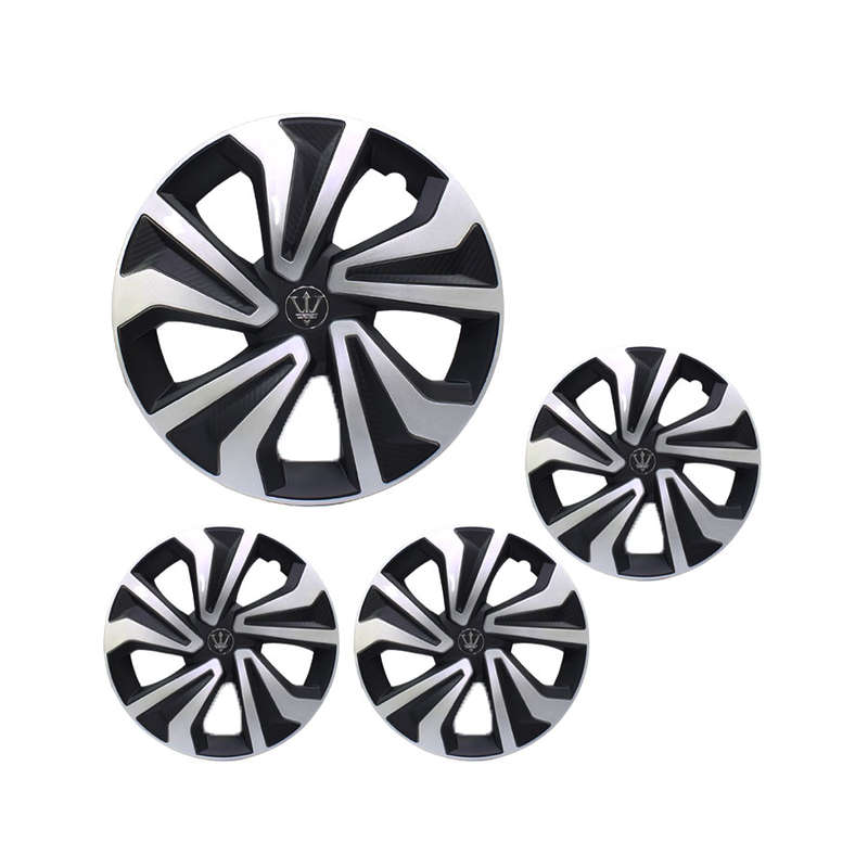 15" Wheel Caps with Black &amp; Silver Twist Design (set of 4)