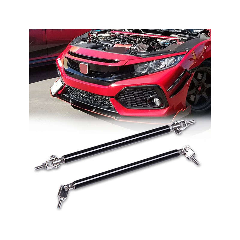 Bumper-Spoiler Anodized Aluminium Splitter Rods - 75mm - Black (pair)