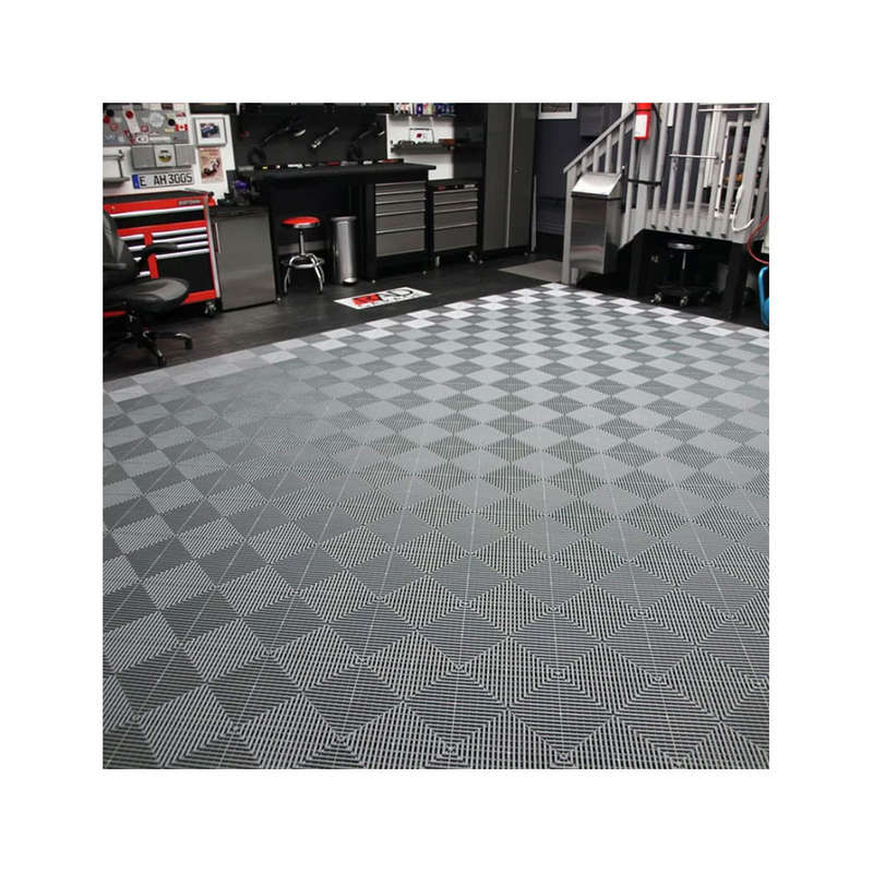 Izitrax Premium Car Flooring Tiles (Black &amp; Grey)