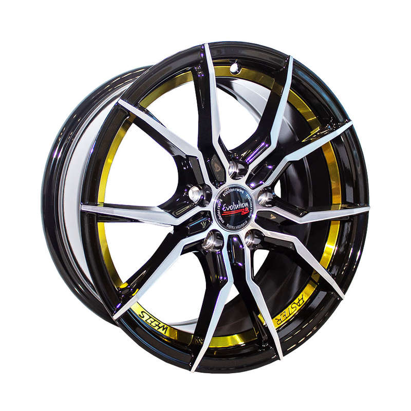 15" Mendoza 5/100 Black Machine Face with Gold Undercut Alloy Wheels