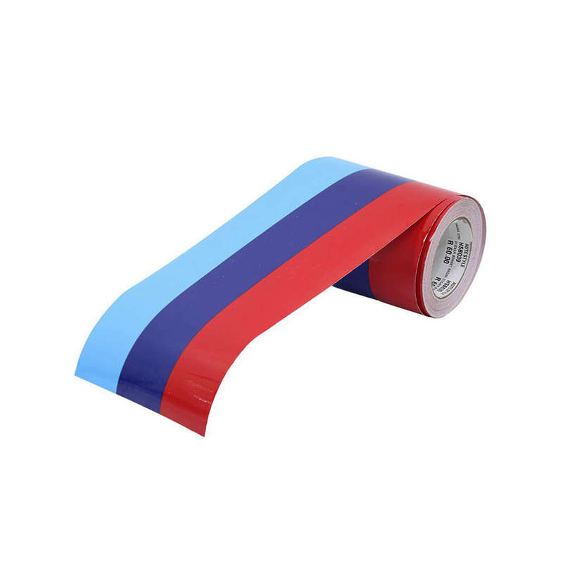 Bonnet Racing Stripes with Motorsport Blue &amp; Red Pattern - 150mm width (sold per metre)