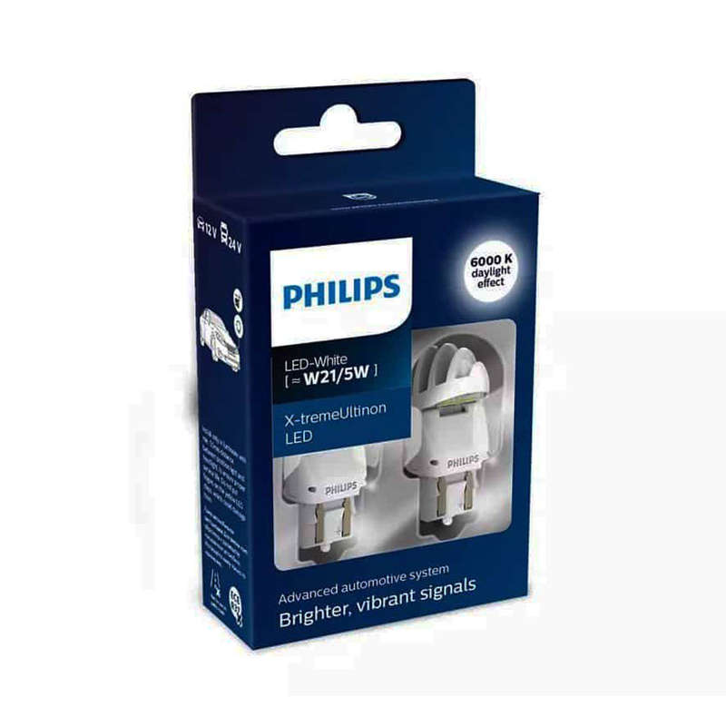 Philips Xtreme Ultinon W21/5W 6000k Bulbs (pair)