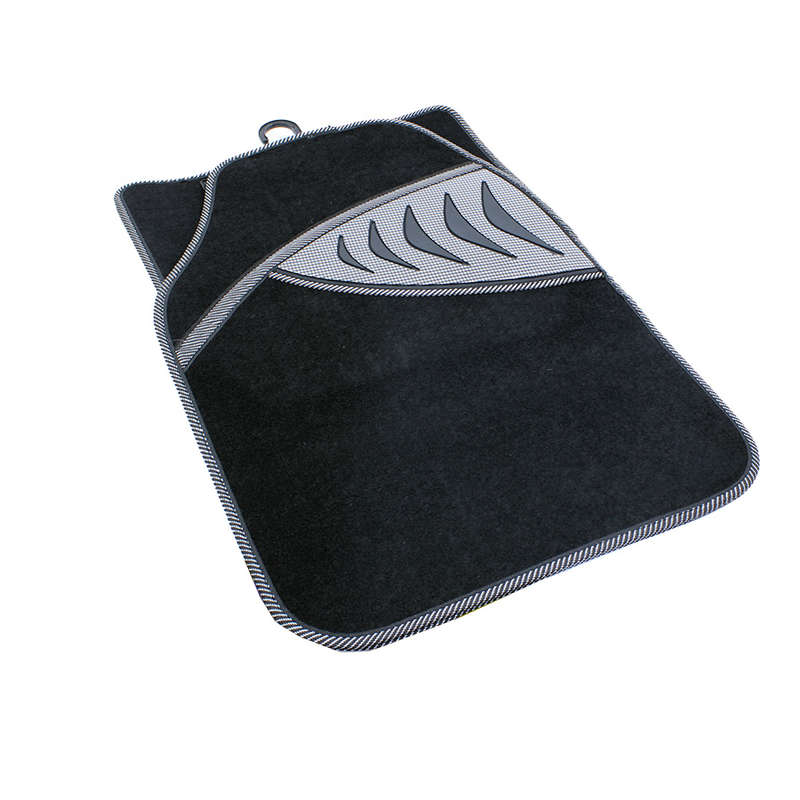 Velour Design Car Mats with Carbon Fibre Look Heelpad (set of 4)