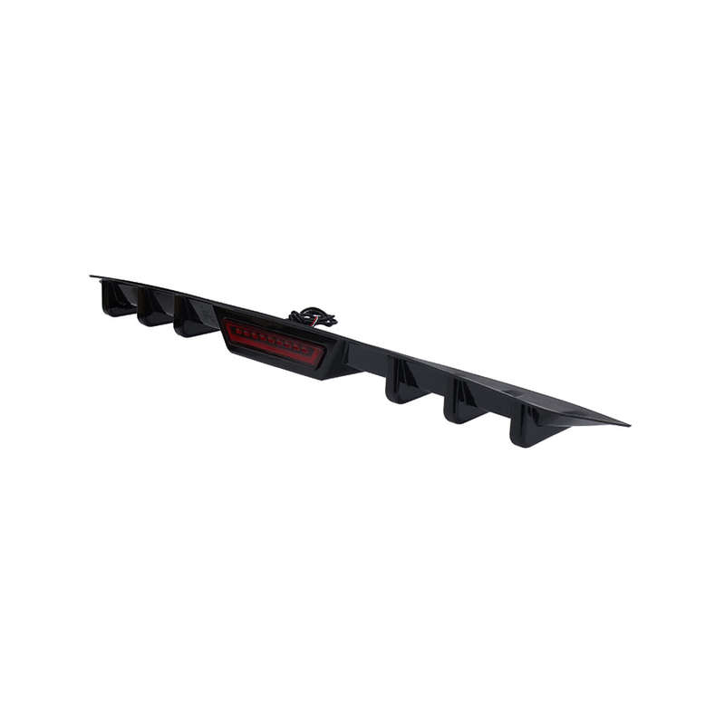 Universal Gloss Black Rear Apron Diffuser with LED Brakelight