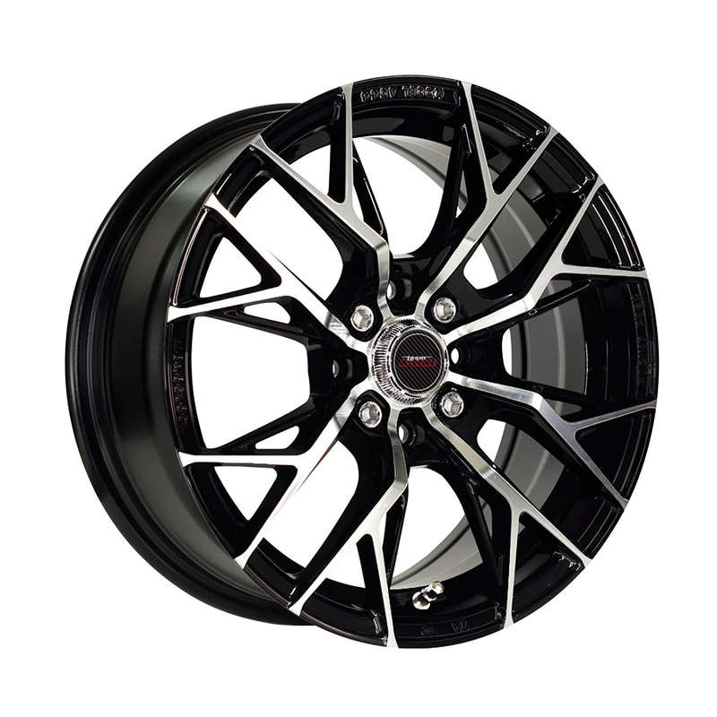 15" A-Line Dazzle 4/100 &amp; 4/108 Black Machine Face Alloy Wheels