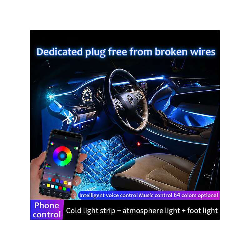 Universal 14 in-1 RGB LED 8M Interior Atmosphere Ambient Fibre Optic Line