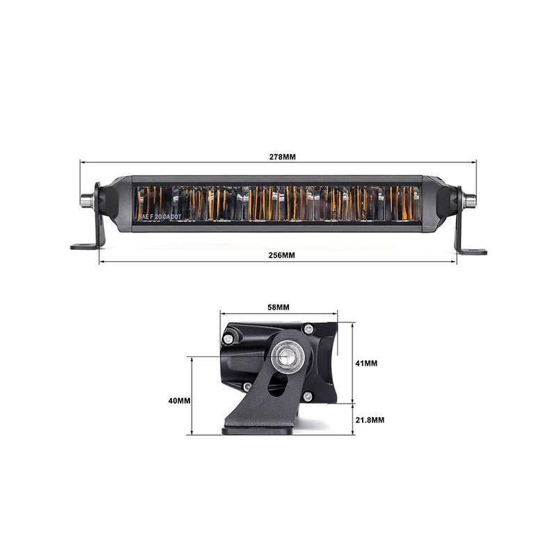 LED360 Black Widow 10" LED Foglight with White/Amber Lighting including Harness
