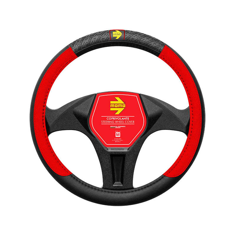 Momo SWC0VIPBR Black &amp; Red VIP Series Steering Wheel Cover (38cm diametre)