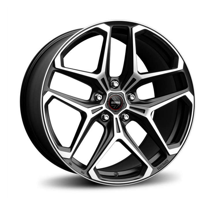 20" Momo RF-04 5/108 Matt Black Polished Silver Alloy Wheels