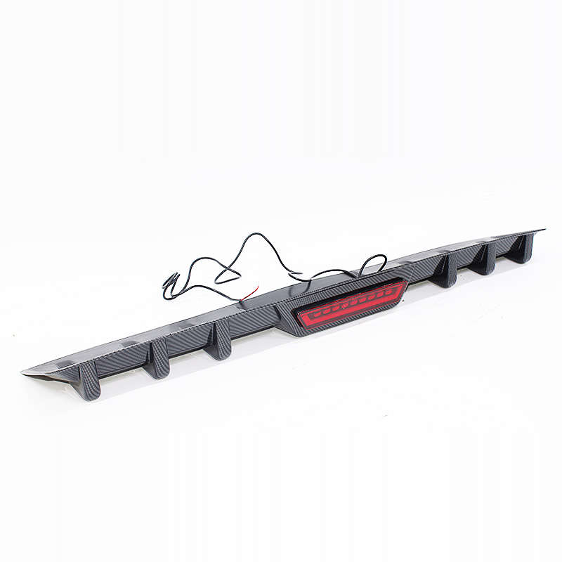 Universal Carbon Fibre Look Rear Apron Diffuser with LED Brakelight