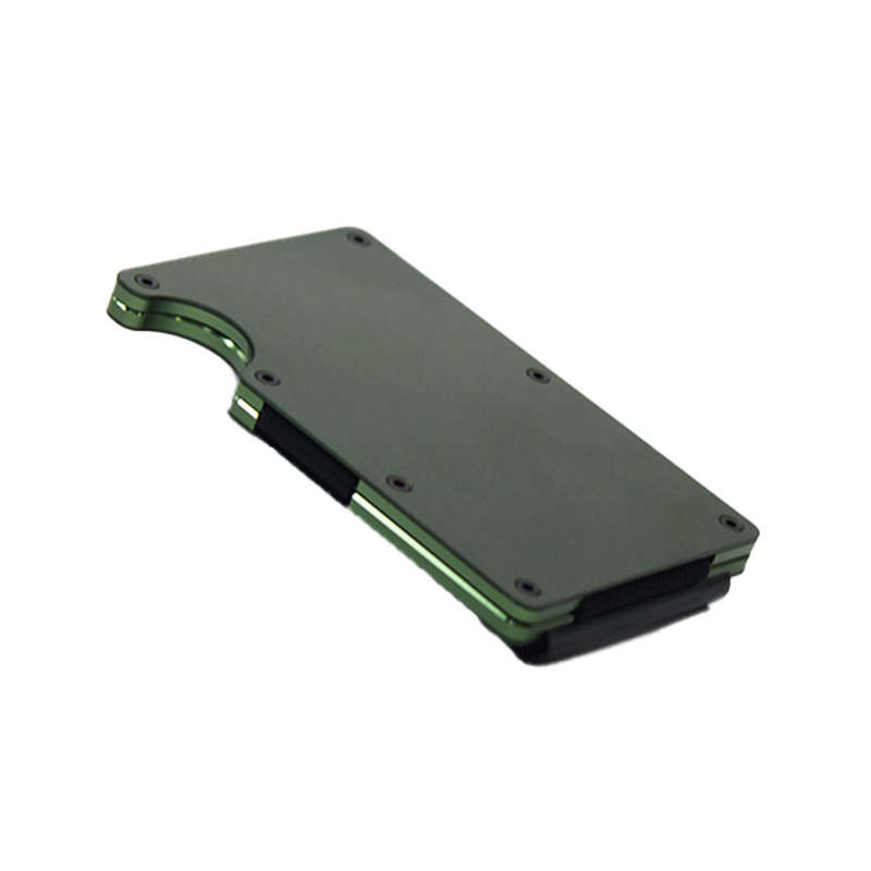 RFID Card Blocker Wallet Metallic Army Green