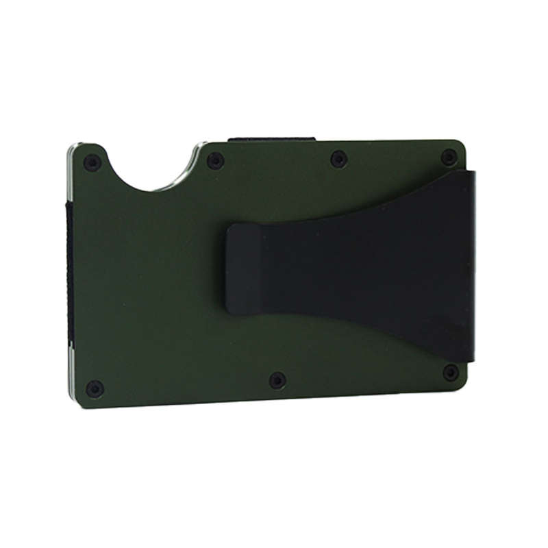 RFID Card Blocker Wallet Metallic Army Green