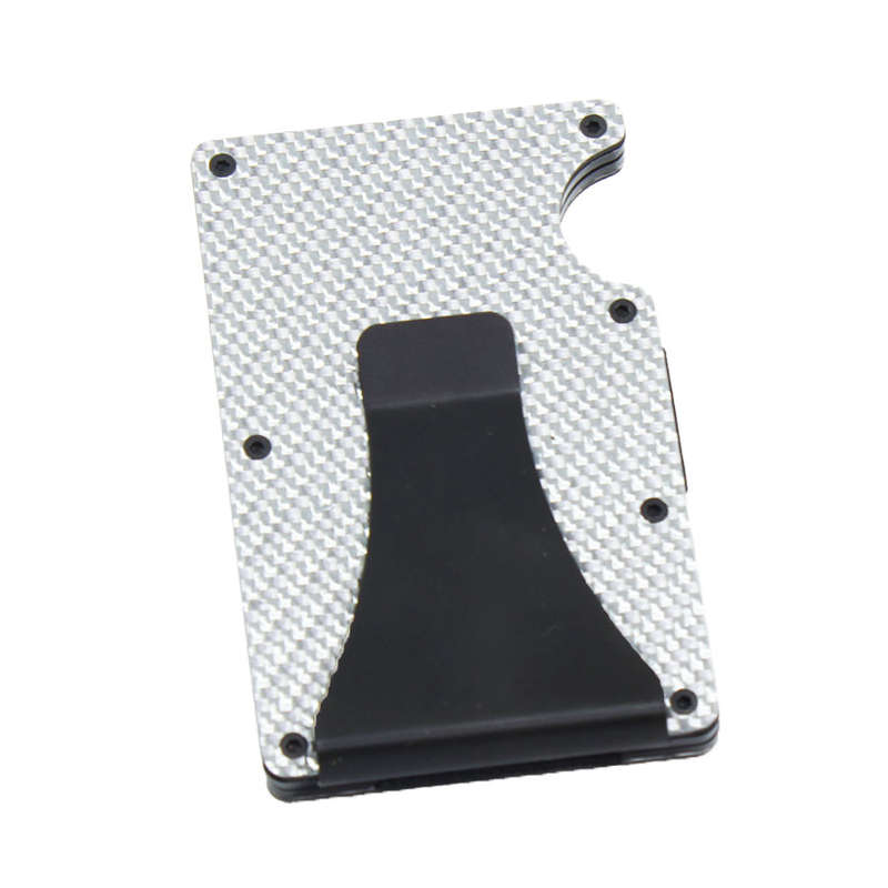 RFID Card Blocker Wallet Silver &amp; Carbon Fibre