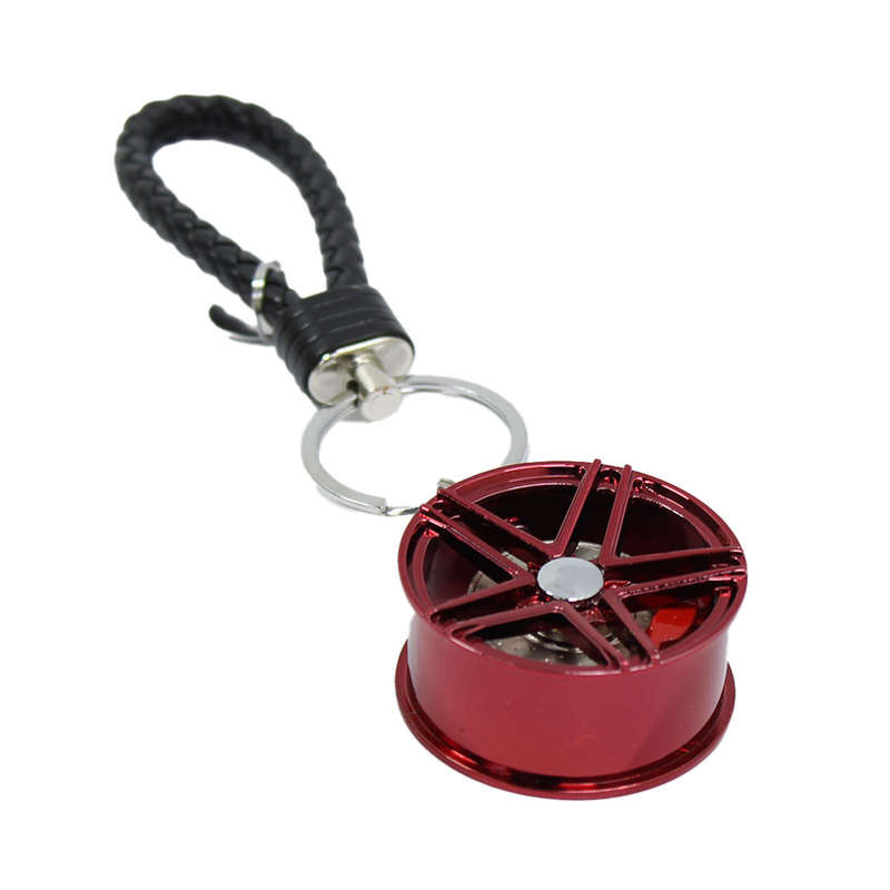 ENZ Alloy Wheel Keyring with Strap (red)