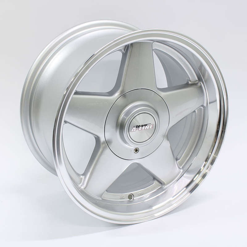 15" A-Line Sabre 4/100 &amp; 4/114 Silver Machined Lip Alloy Wheels