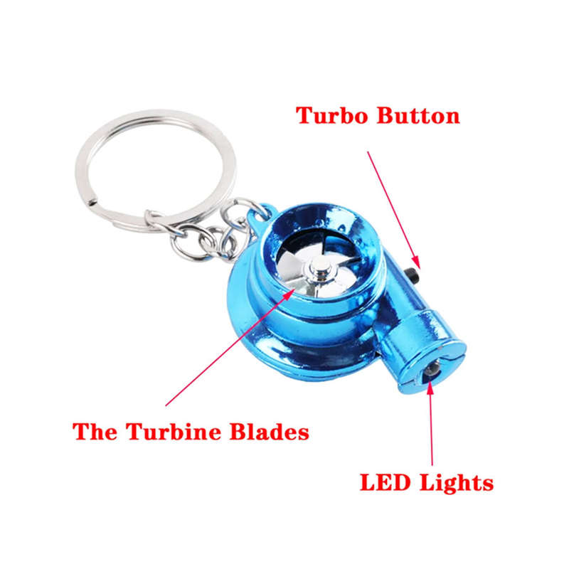 Turbocharger Keyring with LED Light &amp; Turbo Sound Effect (Gold)