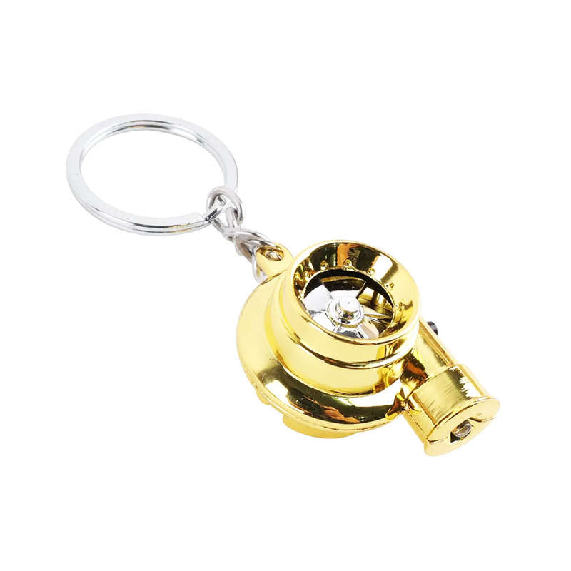 Turbocharger Keyring with LED Light &amp; Turbo Sound Effect (Gold)