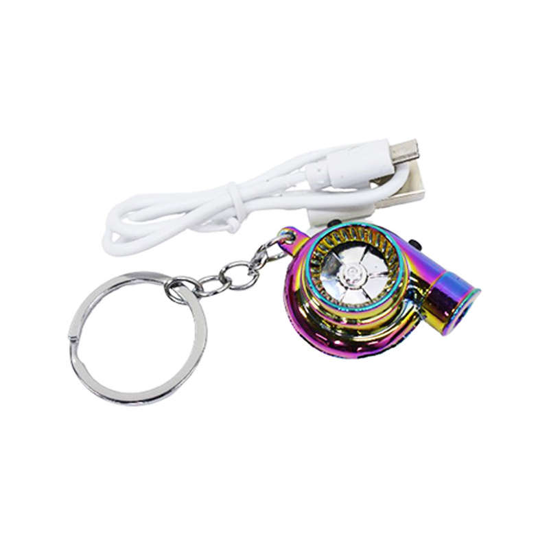Turbocharger Keyring with USB Rechargeable Light &amp; Sound (Anodized)