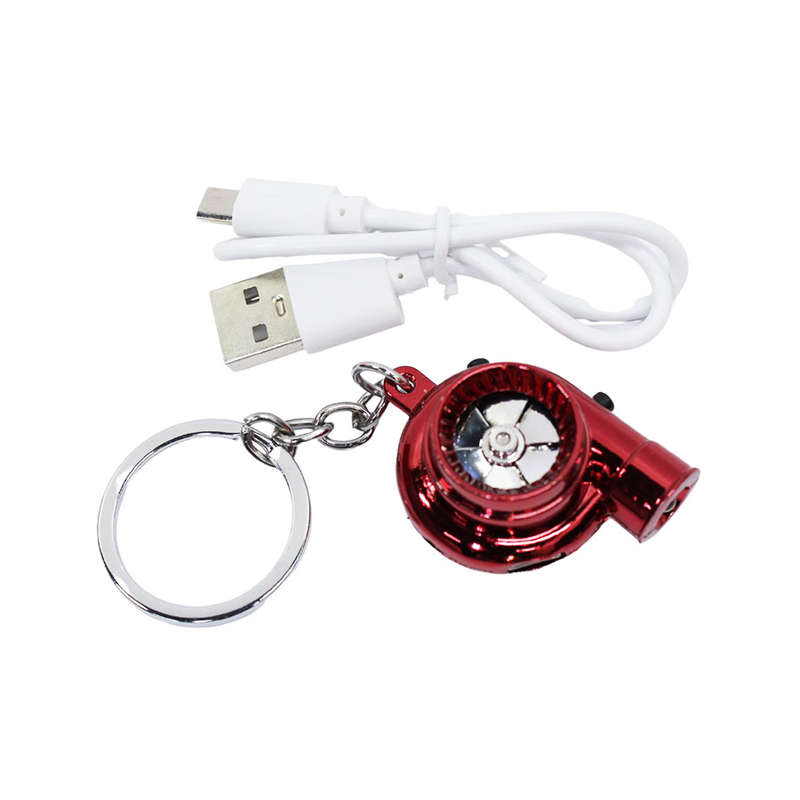 Turbocharger Keyring with USB Rechargeable Light &amp; Sound (Red)