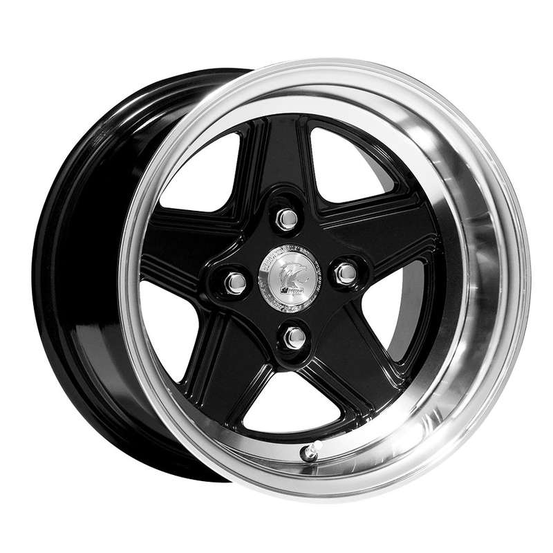 13" A-Line Assen 4/114 Black Machined Lip Alloy Wheels