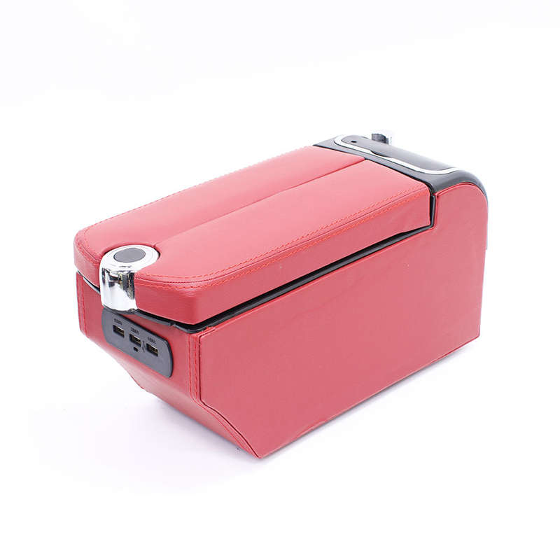 Universal Vehicle Center Storage Console with USB (Burgandy)