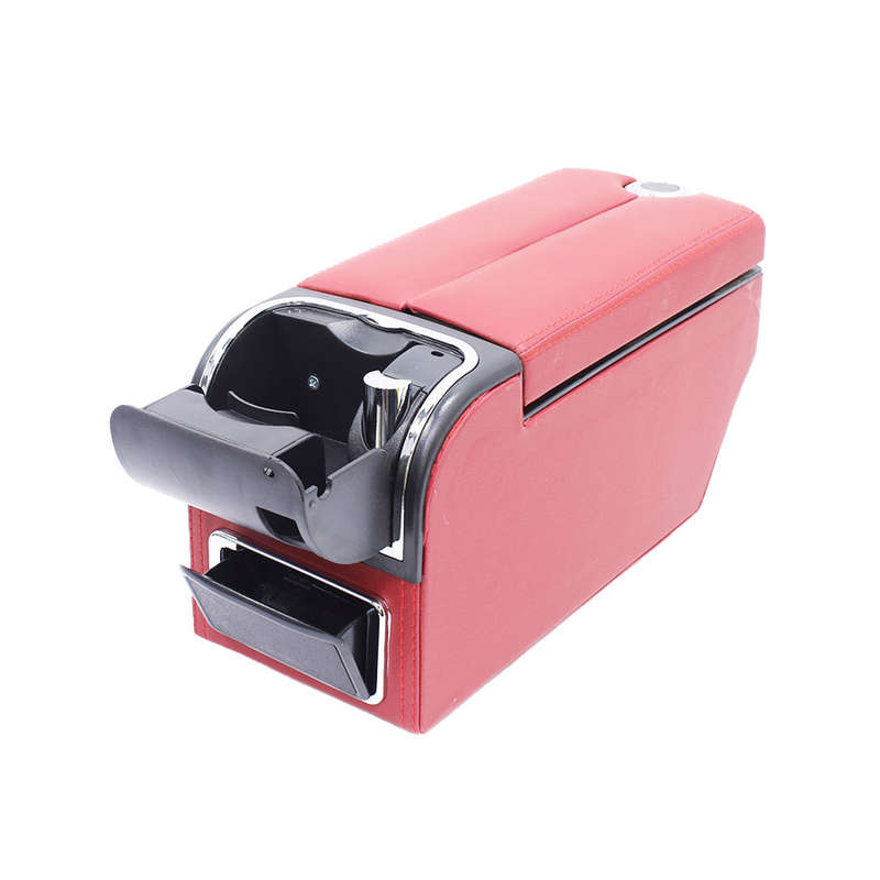 Universal Vehicle Center Storage Console with USB (Burgandy)