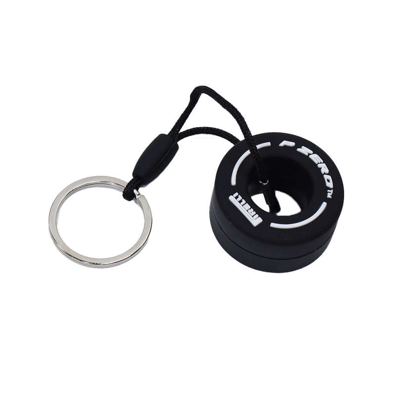 Keyring with F1 Rubber Tyre Design (White)
