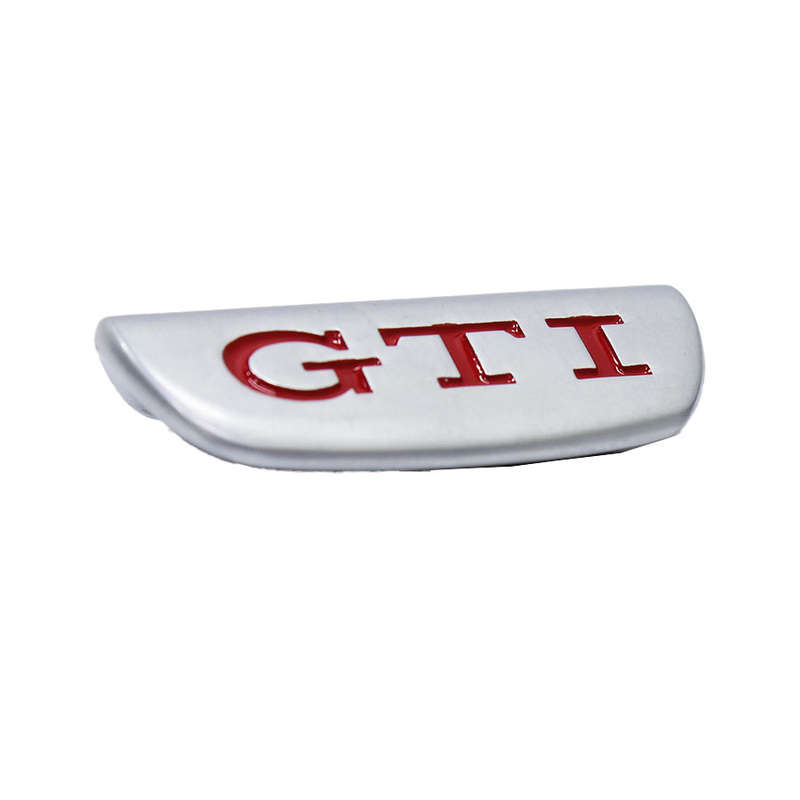 Alluminium Steering Wheel Badge with GTI logo (Red)