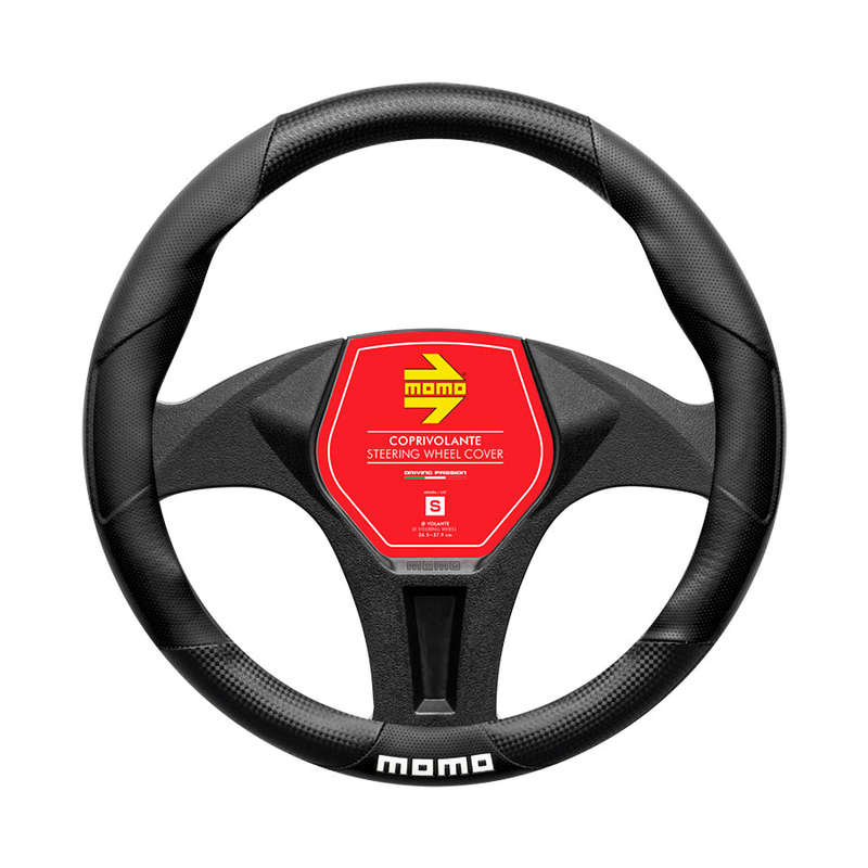 Momo SWC016CB Tuning Matt Carbon &amp; Black PU Steering Wheel Cover