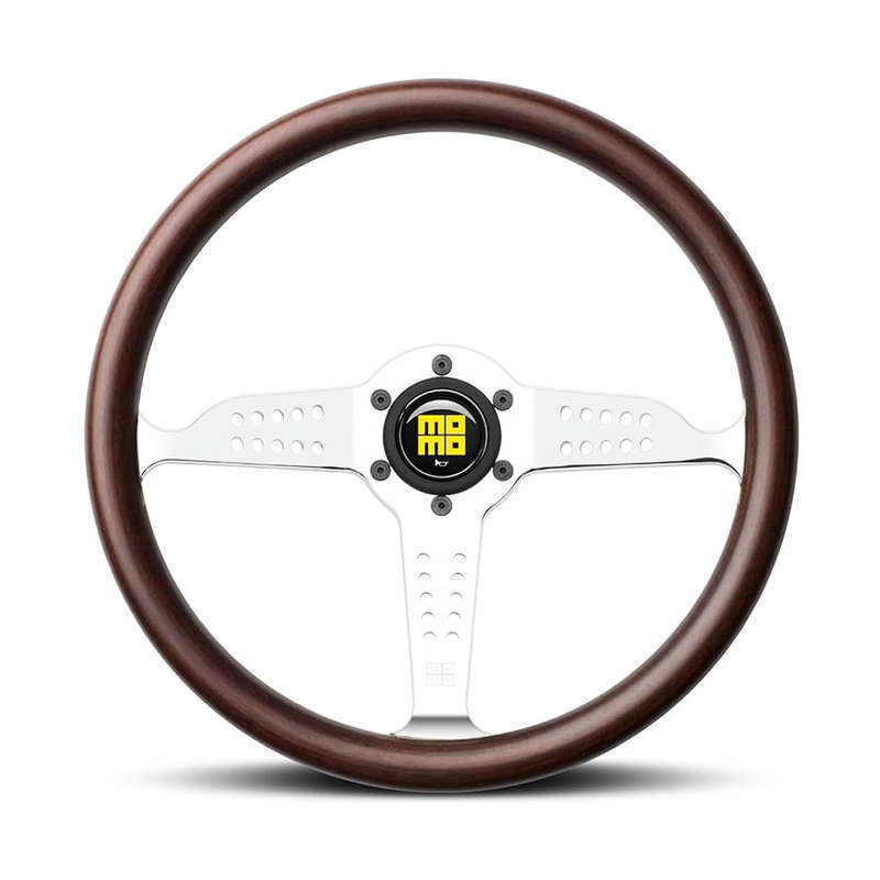 Momo VSUPGPRIMZ35 Super Grande Prix 350mm Wood &amp; Silver Steering Wheel