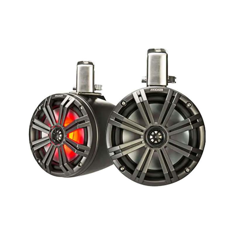 Kicker 45KMTC8W Marine 8" 300w/150rms Tower Pod Speakers with LED Lighting