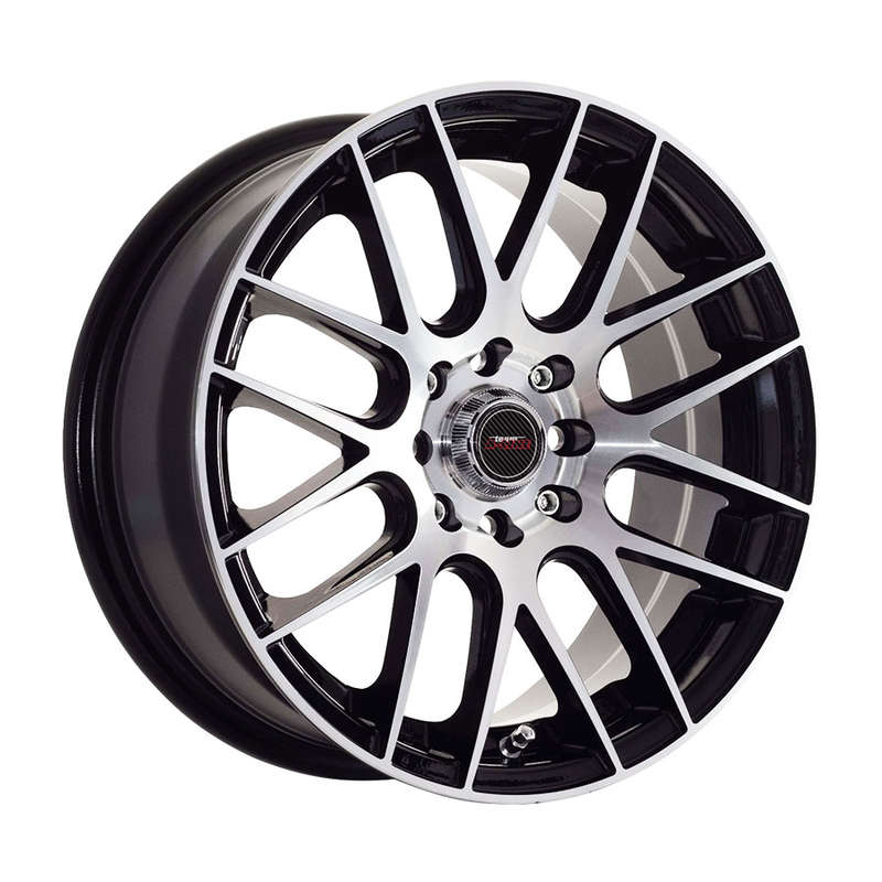 14" A-Line Octane 4/100 &amp; 4/108 Black machine Face Alloy Wheels