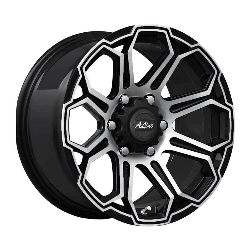 17" A-Line Terminator 6/139 Black Machine Face Alloy Wheels