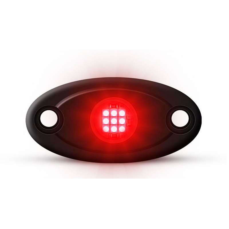 Universal Aluminium 9-LED Rocklights (Red)