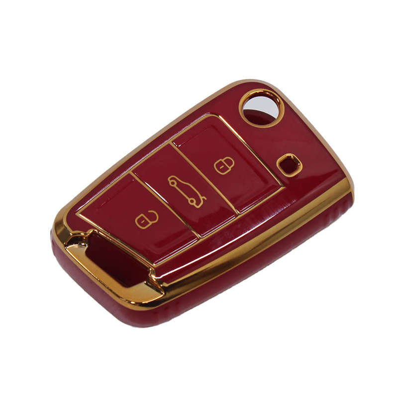Red &amp; Black Key Cover for VW Golf Mk7