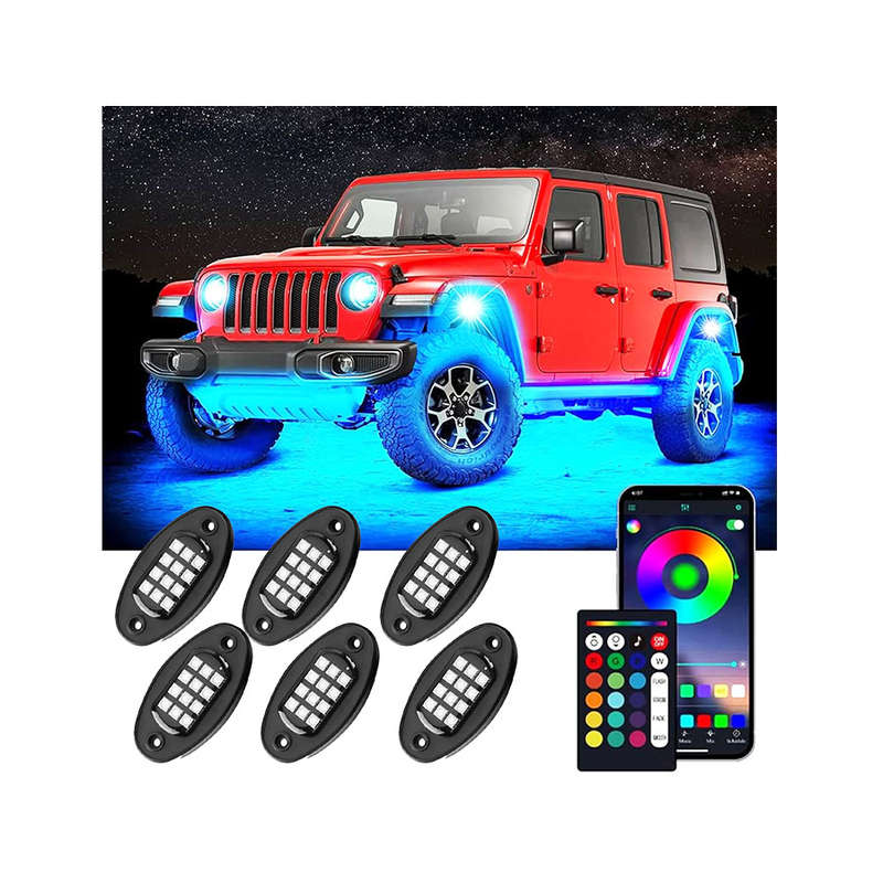 LED RockLights Undercar Lighitng Kit - with Mobile App Control (6 light set)